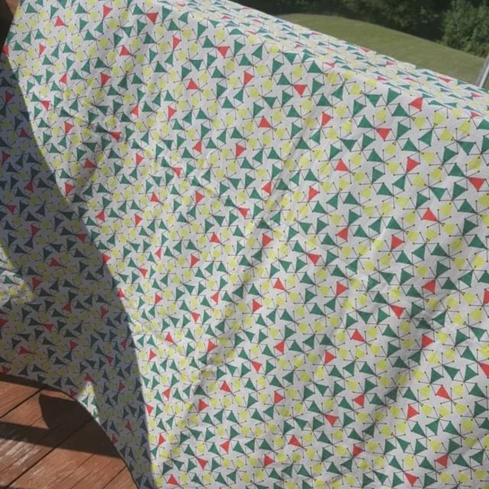 Vintage Atomic Style Mid Century Barkcloth Fabric